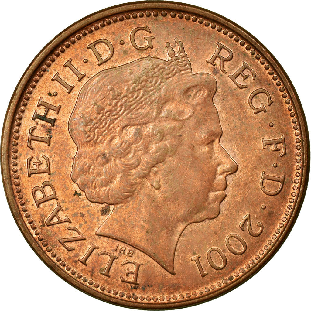 Munten, Groot Bretagne, Elizabeth II, 2 Pence, 2001, ZF, Copper Plated Steel