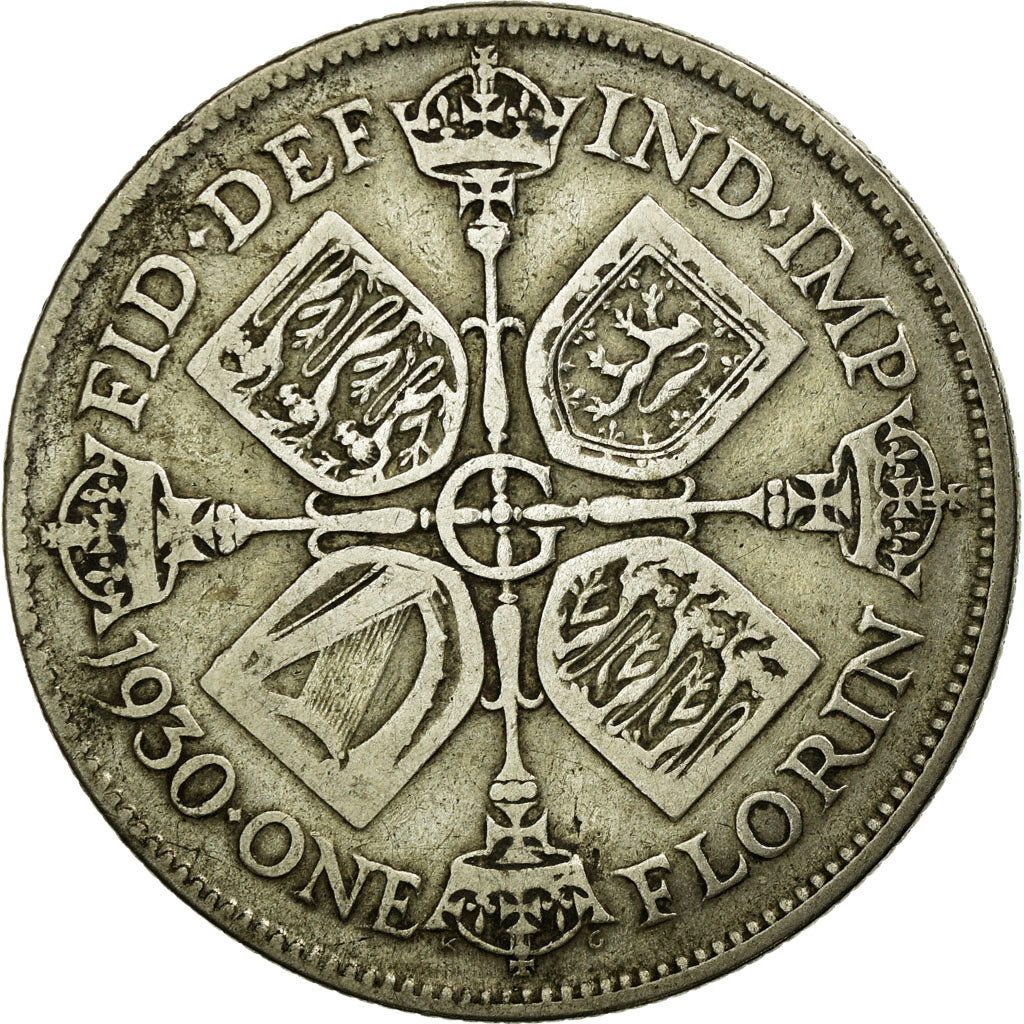 Coin, Great Britain, George V, Florin, Two Shillings, 1930, VF(20-25), Silver