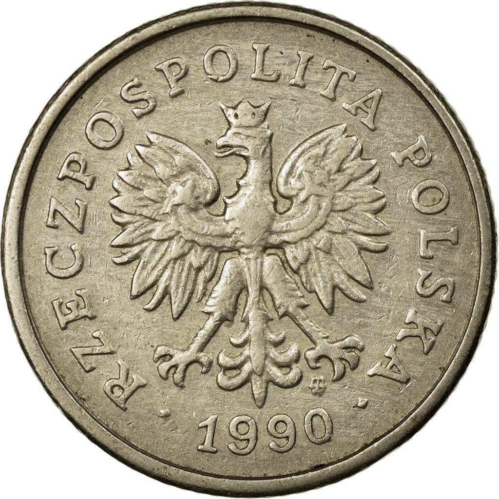 Moneta, Polska, 20 Groszy, 1990, Warsaw, EF(40-45), Miedź-Nikiel, KM:280