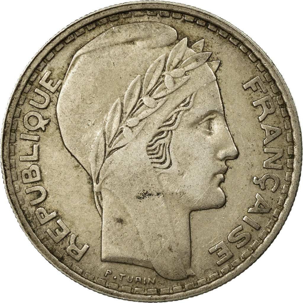 Moeda, França, Turin, 10 Francs, 1945, Paris, EF(40-45), Cobre-níquel