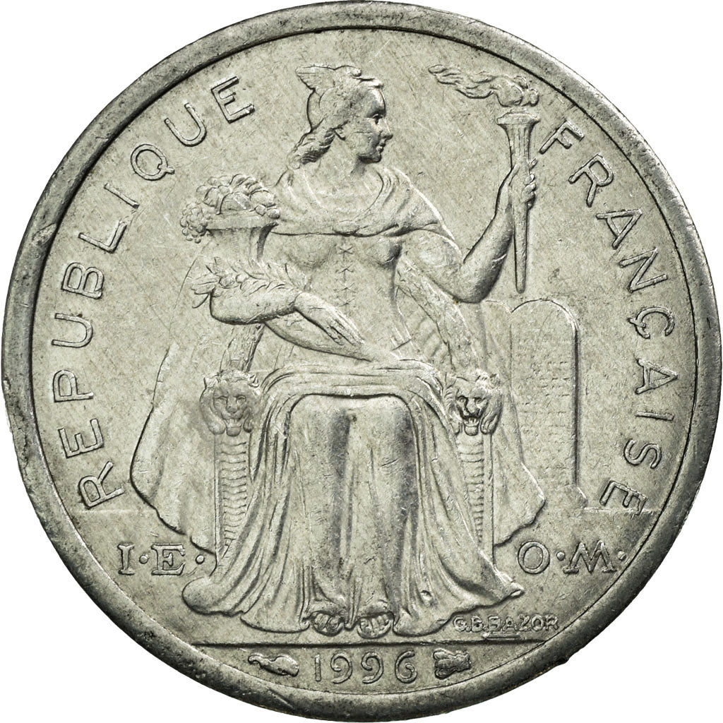Coin, French Polynesia, Franc, 1996, Paris, EF(40-45), Aluminum, KM:11