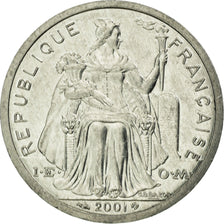 Coin, French Polynesia, 2 Francs, 2001, Paris, AU(55-58), Aluminum, KM:10