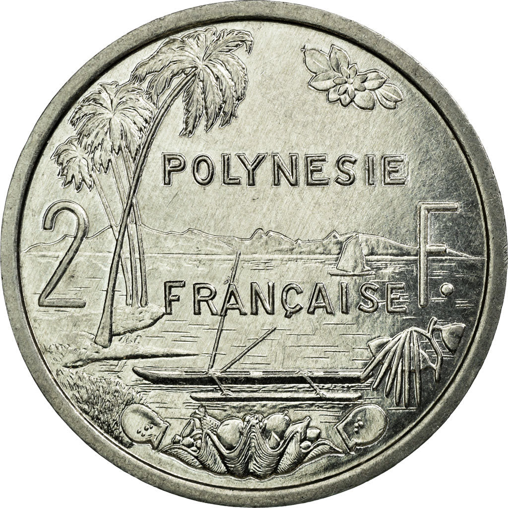 Coin, French Polynesia, 2 Francs, 2001, Paris, AU(55-58), Aluminum, KM:10