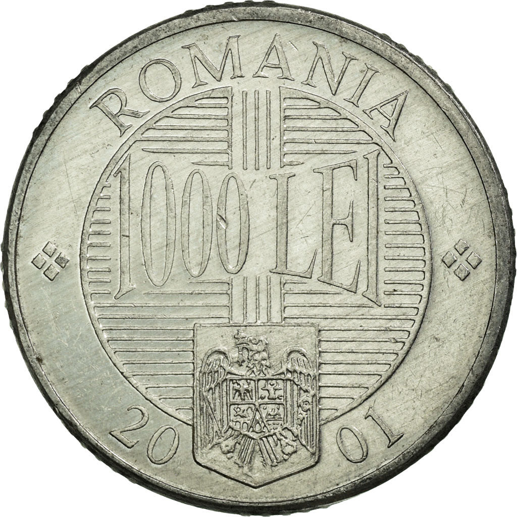 Coin, Romania, 1000 Lei, 2001, EF(40-45), Aluminum, KM:153