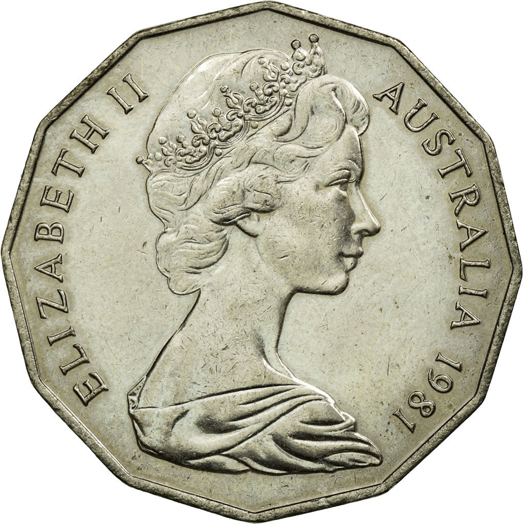 Coin, Australia, Elizabeth II, 50 Cents, 1981, EF(40-45), Copper-nickel, KM:72