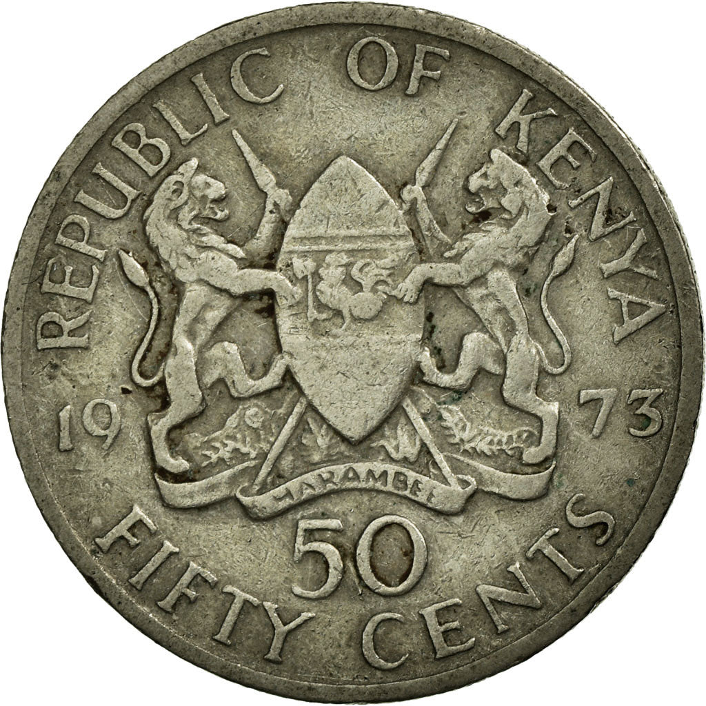 Coin, Kenya, 50 Cents, 1973, EF(40-45), Copper-nickel, KM:13