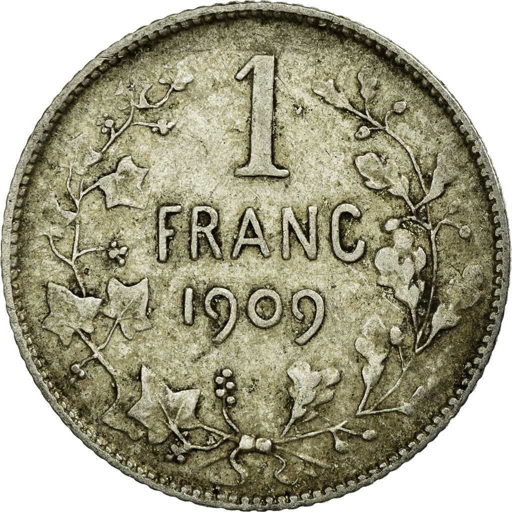 Coin, Belgium, Franc, 1909, VF(20-25), Silver, KM:56.1