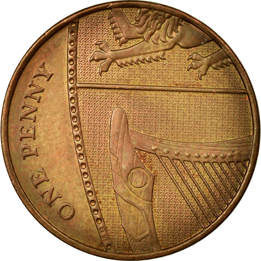 Coin, Great Britain, Elizabeth II, Penny, 2008, EF(40-45), Copper Plated Steel