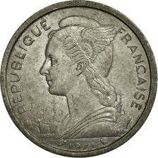 Coin, Réunion, 2 Francs, 1971, EF(40-45), Aluminum, KM:8