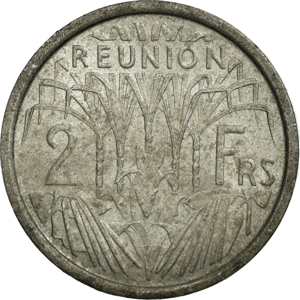 Coin, Réunion, 2 Francs, 1971, EF(40-45), Aluminum, KM:8