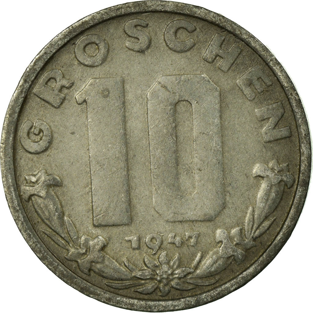 Coin, Austria, 10 Groschen, 1947, VF(30-35), Zinc, KM:2874
