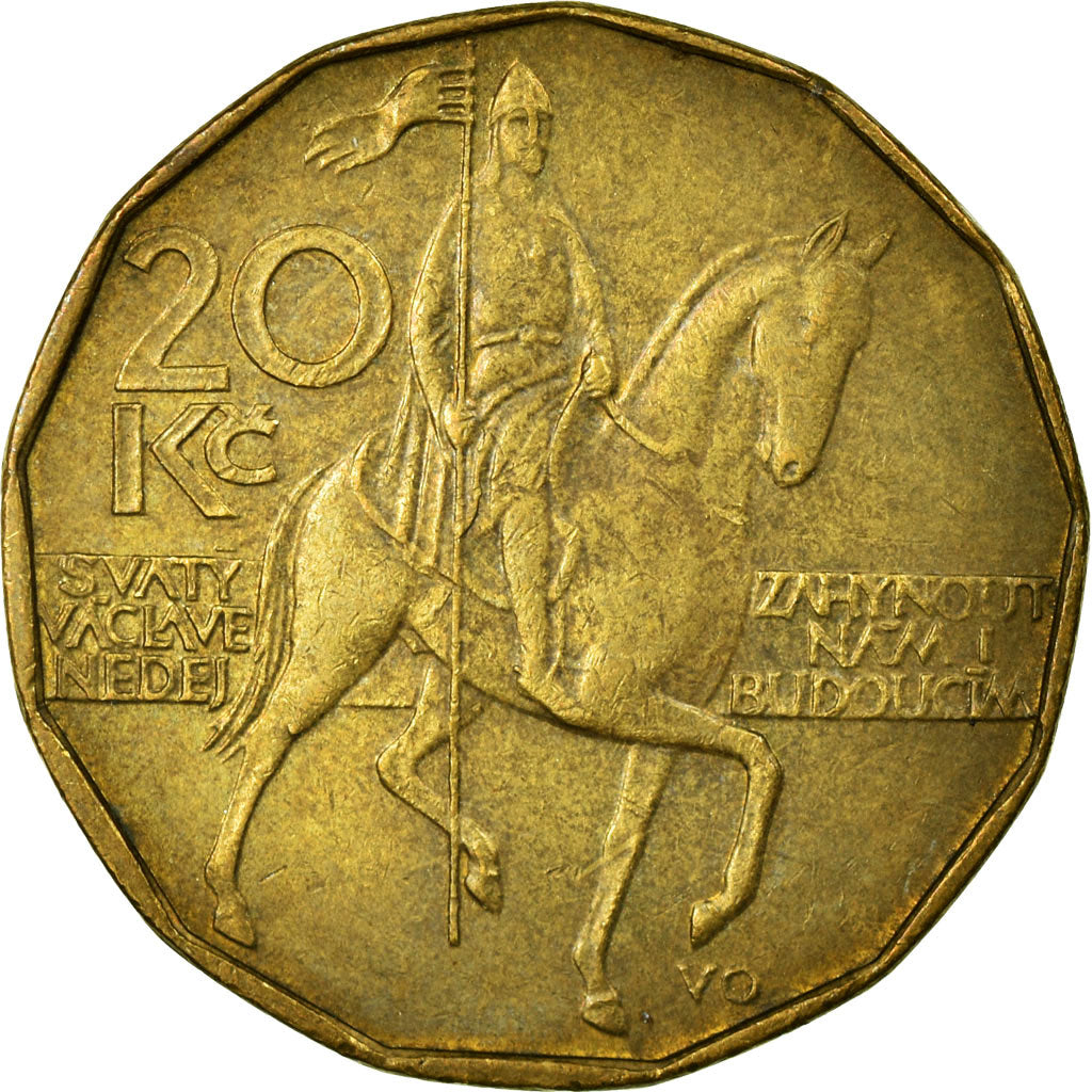 Munten, Tsjechische Republiek, 20 Korun, 1993, ZF, Brass plated steel, KM:5