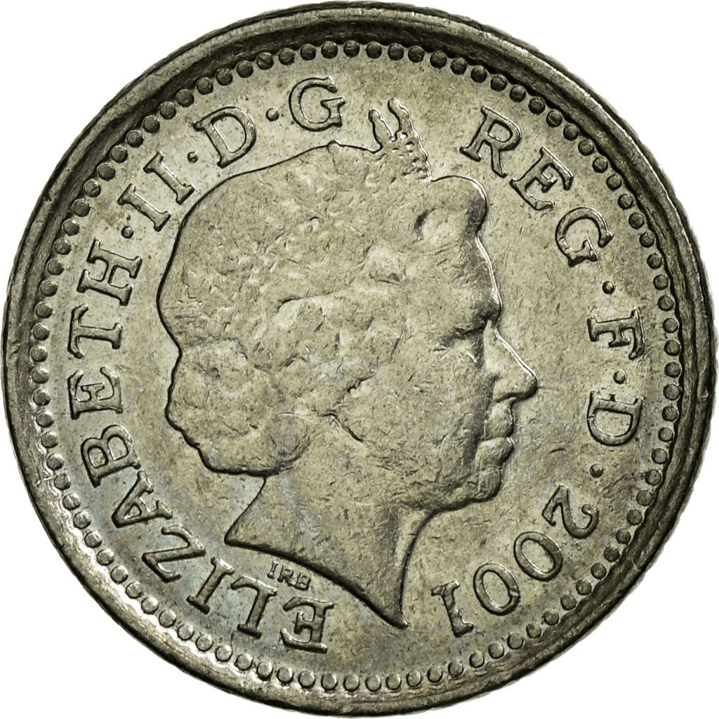 Moeda, Grã-Bretanha, Elizabeth II, 5 Pence, 2001, EF(40-45), Cobre-níquel