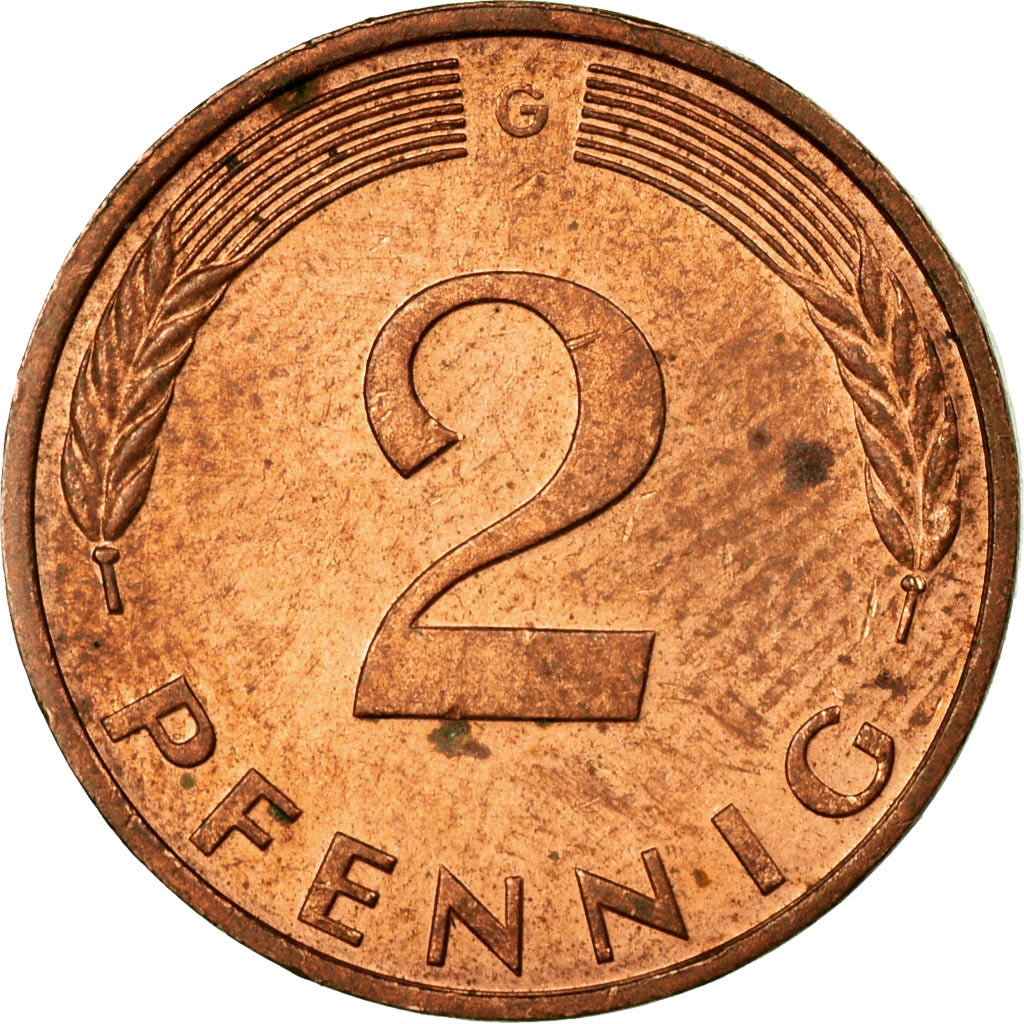 Moneta, GERMANIA - REPUBBLICA FEDERALE, 2 Pfennig, 1994, Karlsruhe, BB, Acciaio