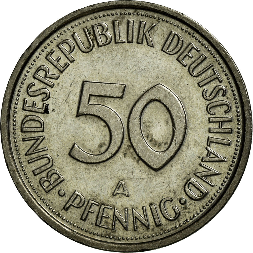 Moneta, GERMANIA - REPUBBLICA FEDERALE, 50 Pfennig, 1990, Berlin, BB