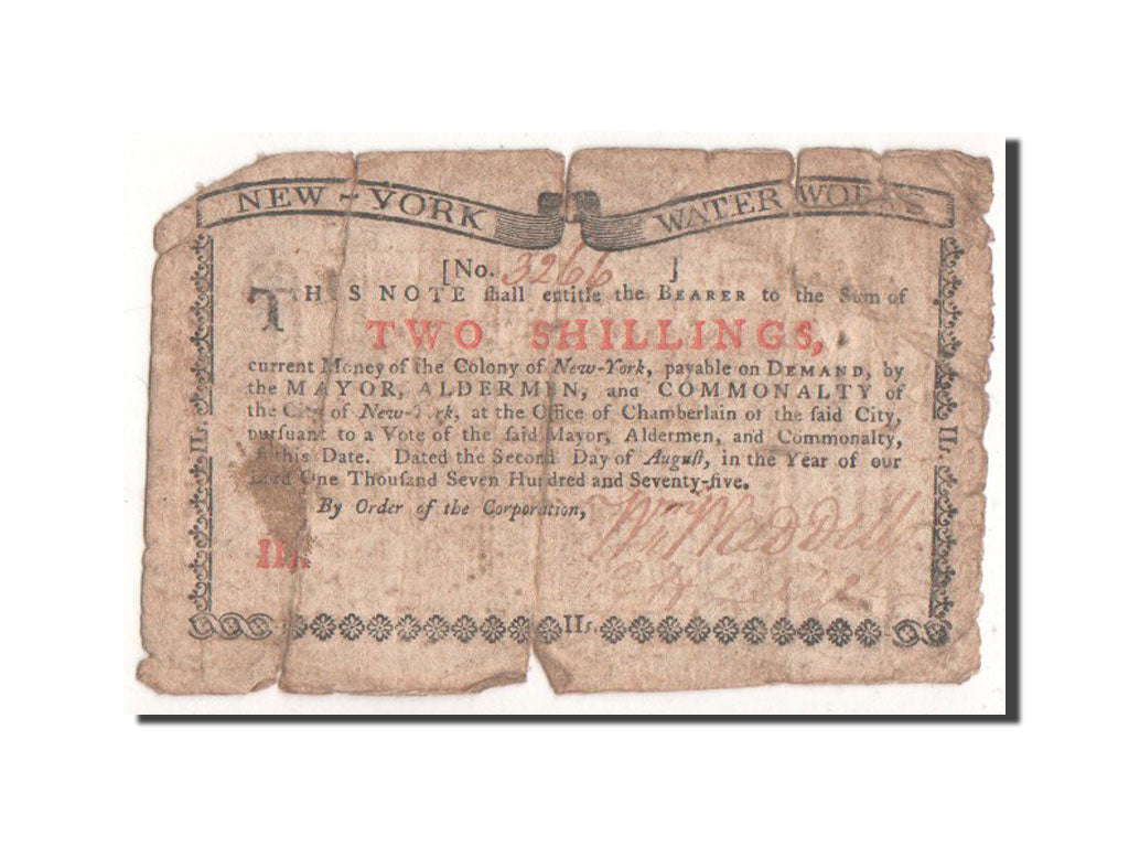 United States, 2 Shillings, 1755, F(12-15)