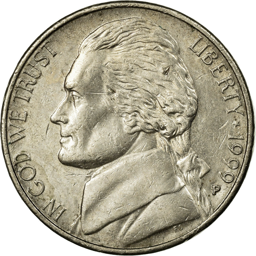 Moneda, Estados Unidos, Jefferson Nickel, 5 Cents, 1999, U.S. Mint