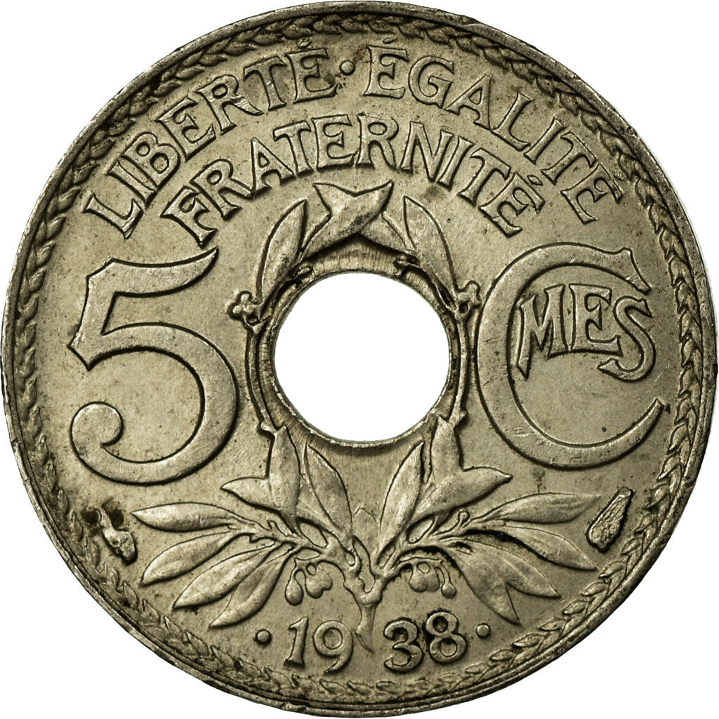 Coin, France, Lindauer, 5 Centimes, 1938, Paris, AU(55-58), Nickel-Bronze
