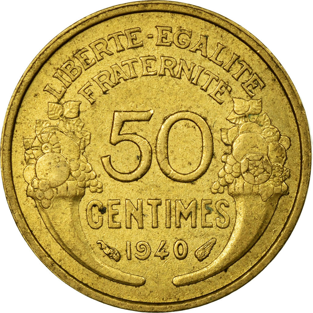 Moneta, Francia, Morlon, 50 Centimes, 1940, Paris, BB, Alluminio-bronzo