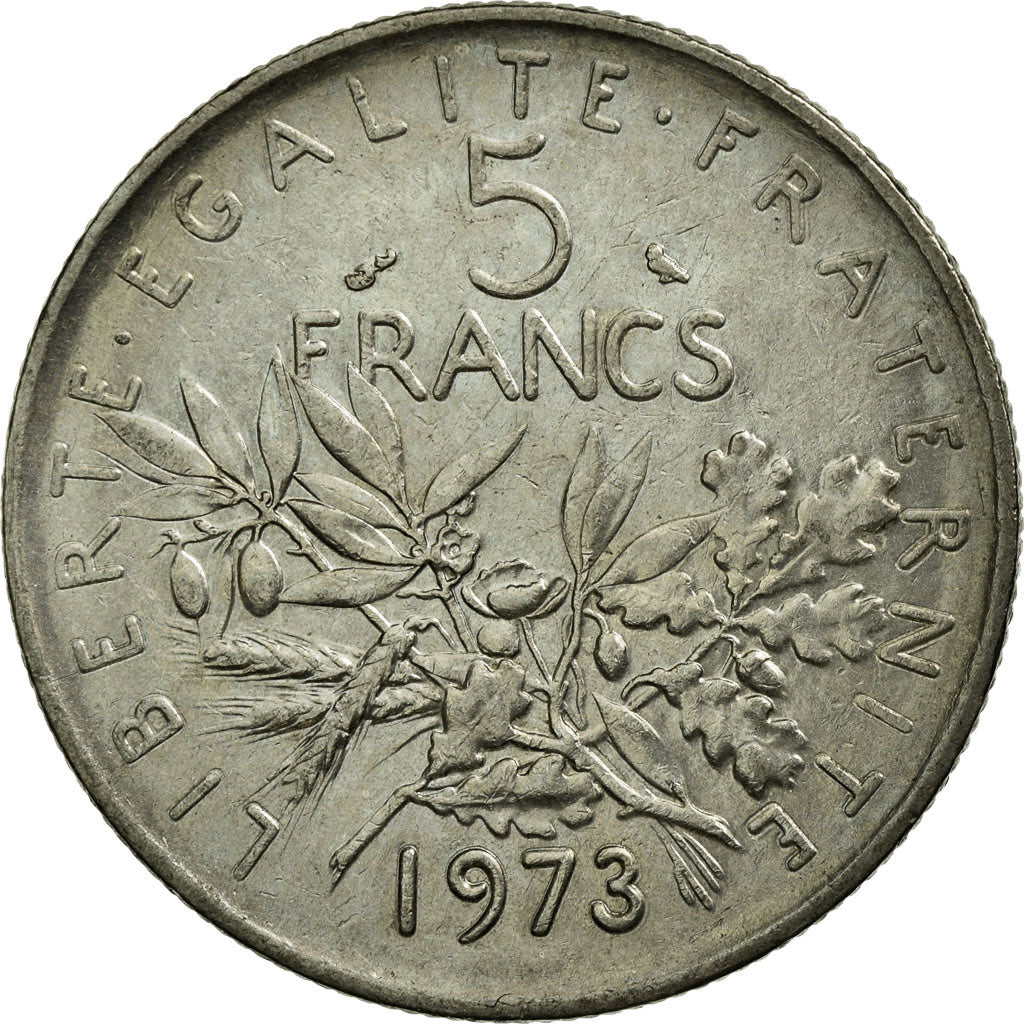 Coin, France, Semeuse, 5 Francs, 1973, Paris, EF(40-45), Nickel Clad