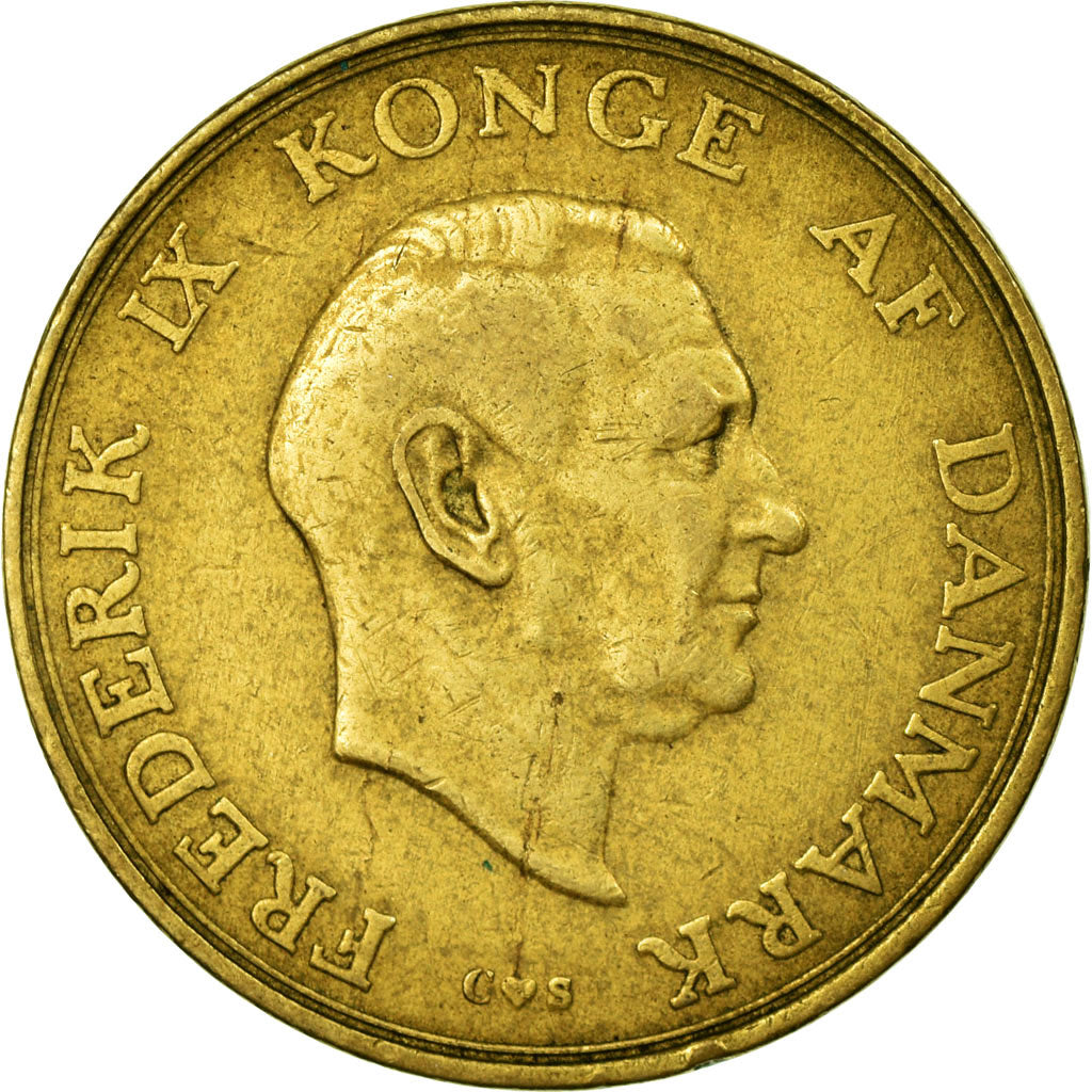 Moneta, Danimarca, Frederik IX, Krone, 1956, Copenhagen, BB, Alluminio-bronzo