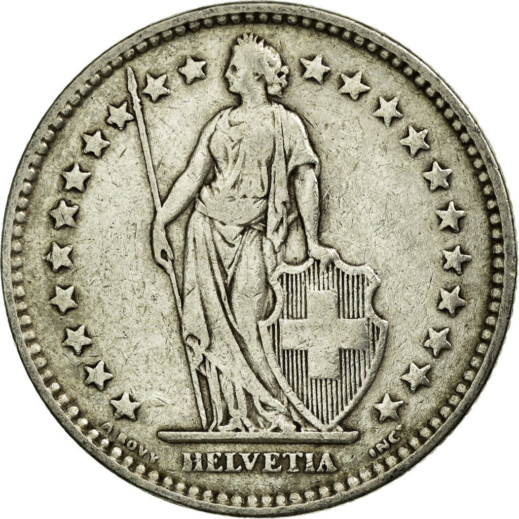 Coin, Switzerland, 2 Francs, 1921, Bern, VF(30-35), Silver, KM:21