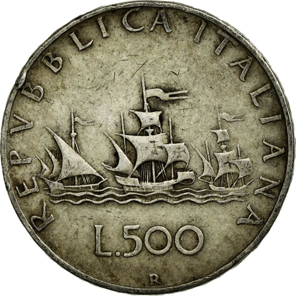 Coin, Italy, 500 Lire, 1959, Rome, EF(40-45), Silver, KM:98
