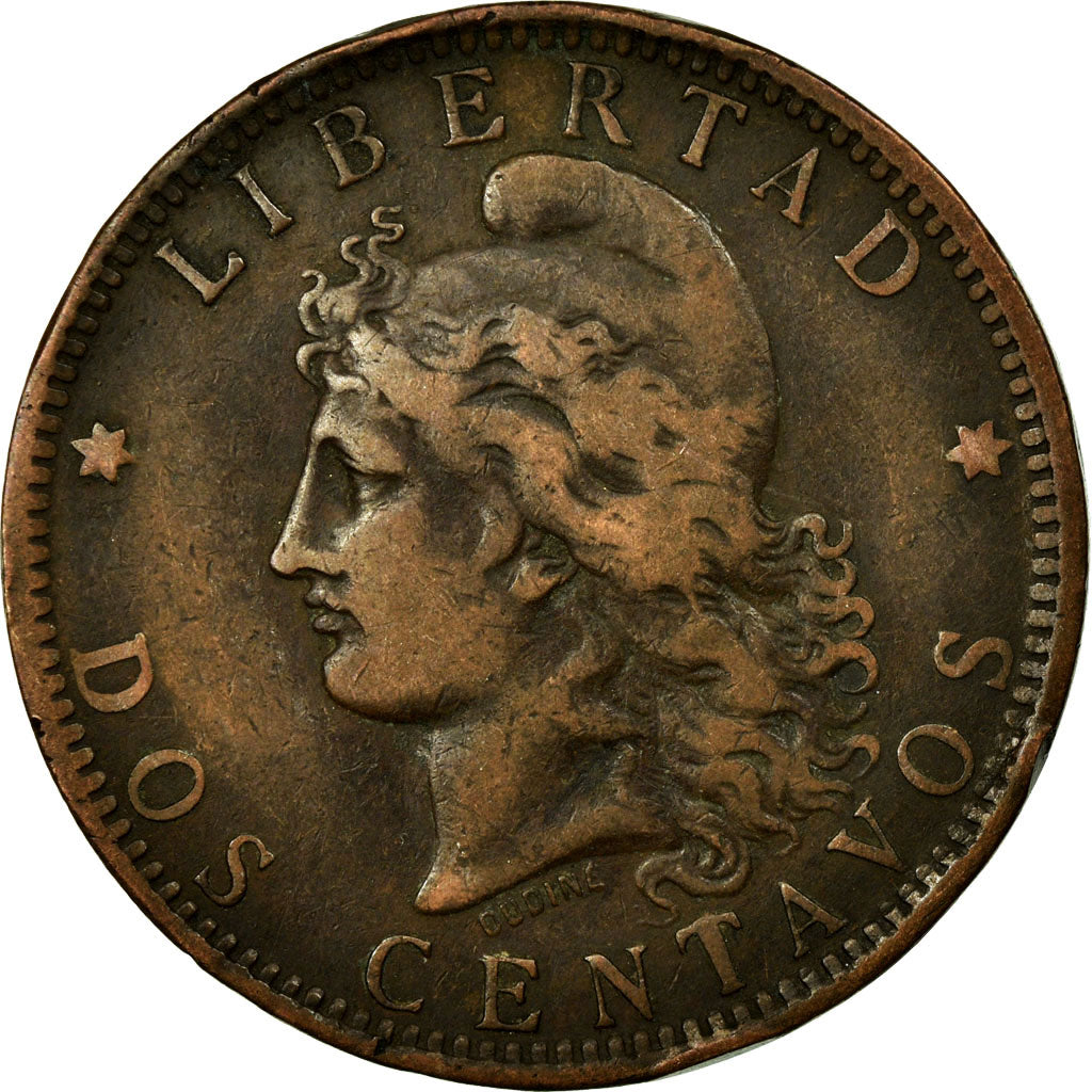 Coin, Argentina, 2 Centavos, 1890, VF(20-25), Bronze, KM:33