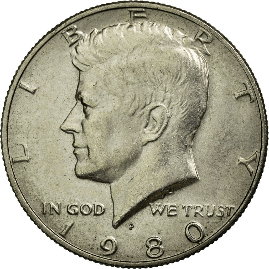 Coin, United States, Kennedy Half Dollar, Half Dollar, 1980, U.S. Mint