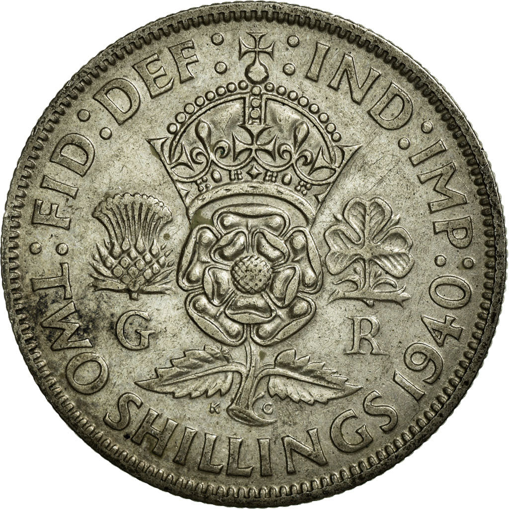 Coin, Great Britain, George VI, Florin, Two Shillings, 1940, EF(40-45), Silver