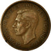 Moeda, Grã-Bretanha, George VI, 1/2 Penny, 1937, EF(40-45), Bronze, KM:844