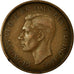 Moneta, Wielka Brytania, George VI, 1/2 Penny, 1937, EF(40-45), Bronze, KM:844