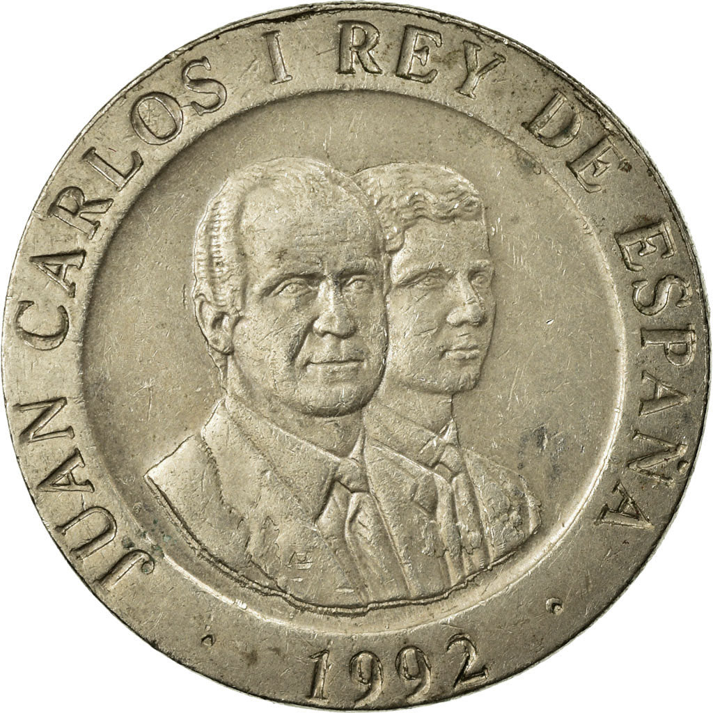 Coin, Spain, Juan Carlos I, 200 Pesetas, 1992, EF(40-45), Copper-nickel, KM:909