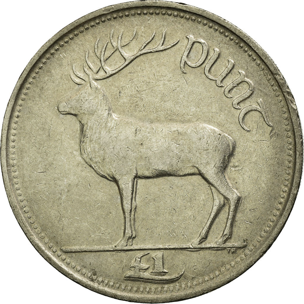 Coin, IRELAND REPUBLIC, Punt, Pound, 1990, EF(40-45), Copper-nickel, KM:27