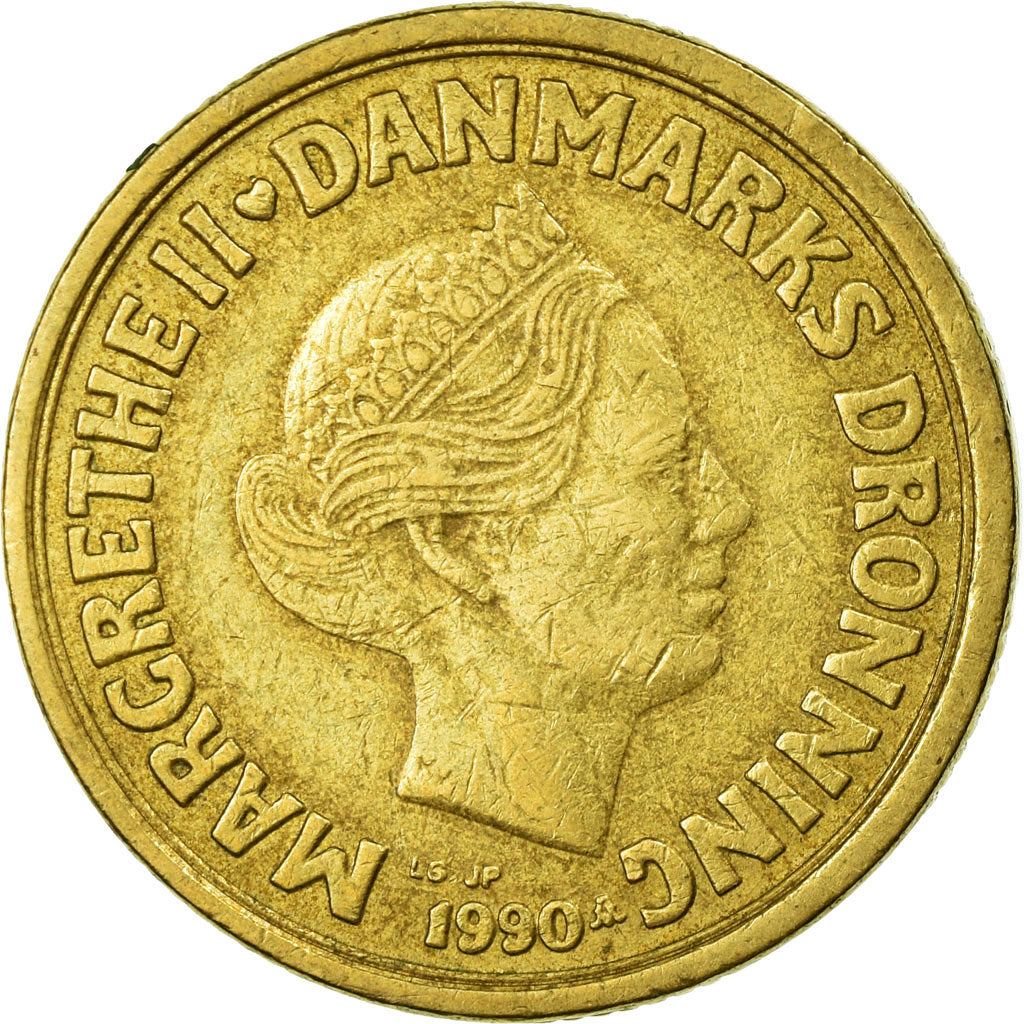 Coin, Denmark, Margrethe II, 20 Kroner, 1990, Copenhagen, EF(40-45)