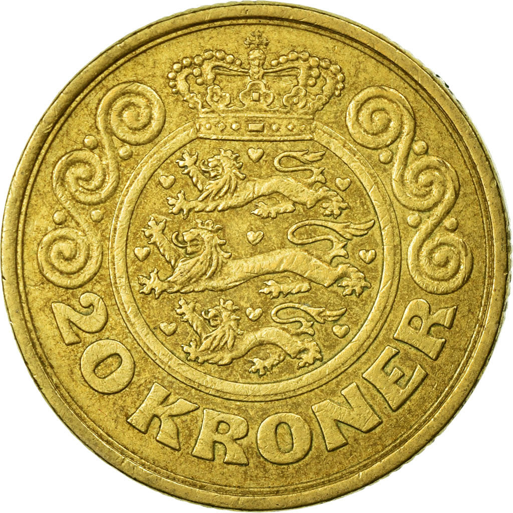 Coin, Denmark, Margrethe II, 20 Kroner, 1990, Copenhagen, EF(40-45)