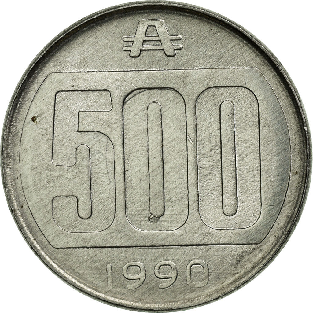 Coin, Argentina, 500 Australes, 1990, EF(40-45), Aluminum, KM:104