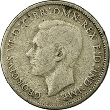 Coin, Australia, George VI, Florin, 1947, Melbourne, VF(20-25), Silver, KM:40a