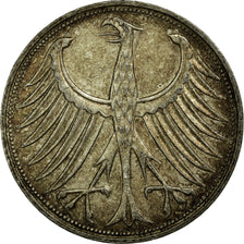 Coin, GERMANY - FEDERAL REPUBLIC, 5 Mark, 1966, Stuttgart, EF(40-45), Silver