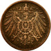 Coin, GERMANY - EMPIRE, Wilhelm II, 2 Pfennig, 1911, Karlsruhe, VF(30-35)
