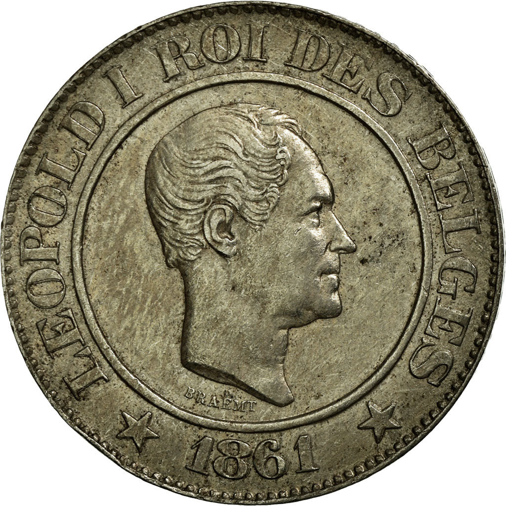Coin, Belgium, Leopold I, 20 Centimes, 1861, EF(40-45), Copper-nickel, KM:20