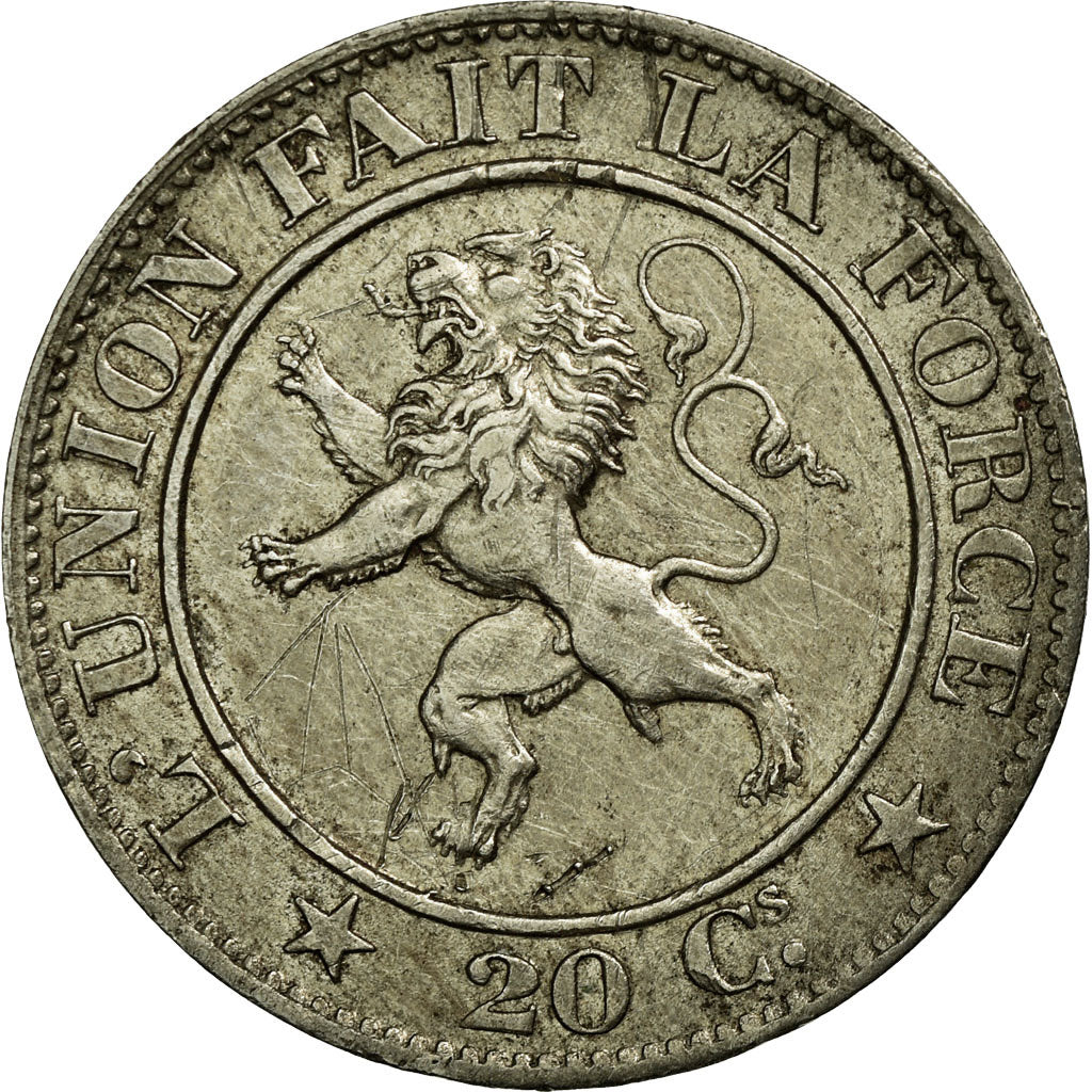 Coin, Belgium, Leopold I, 20 Centimes, 1861, EF(40-45), Copper-nickel, KM:20