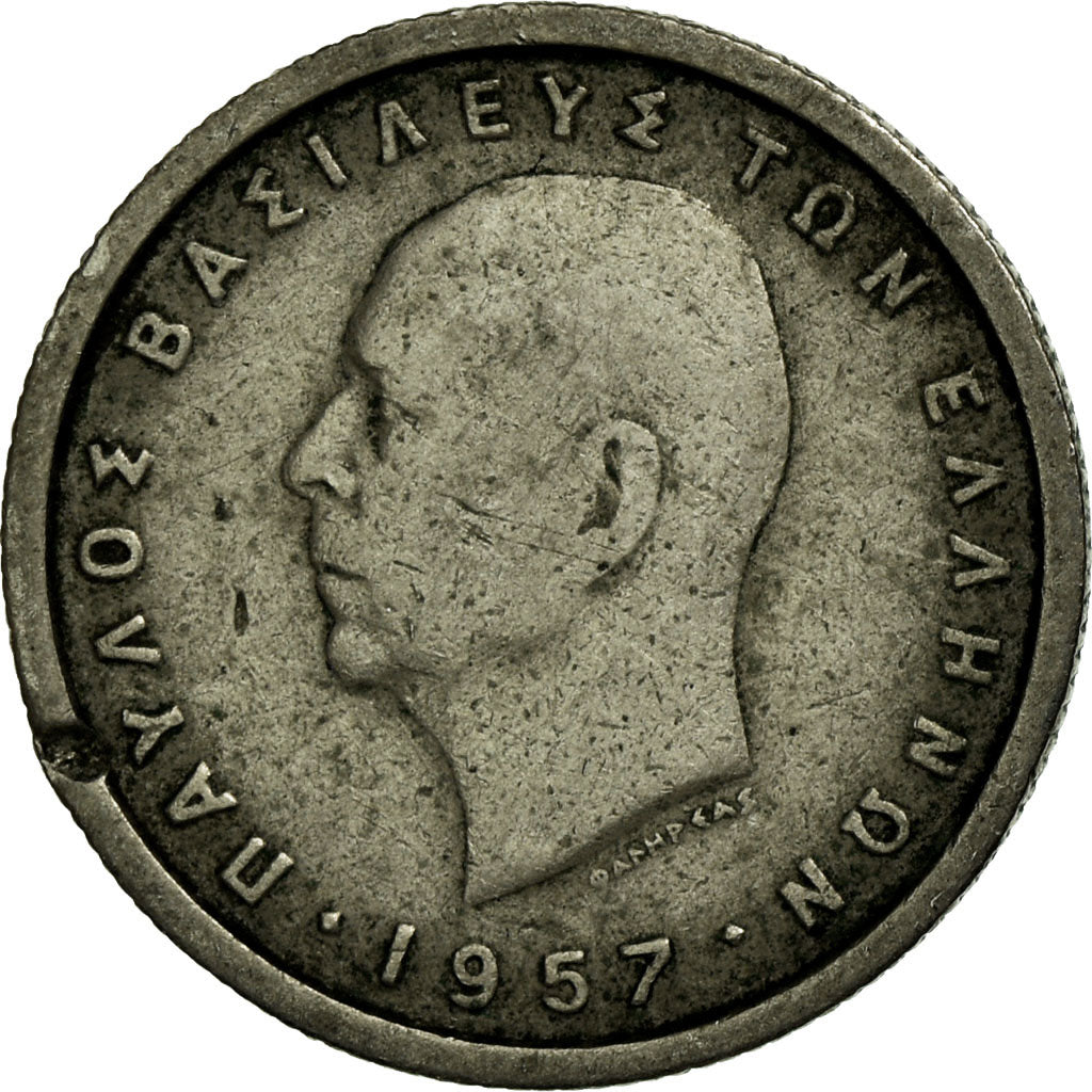 Coin, Greece, Paul I, 50 Lepta, 1957, VF(20-25), Copper-nickel, KM:80