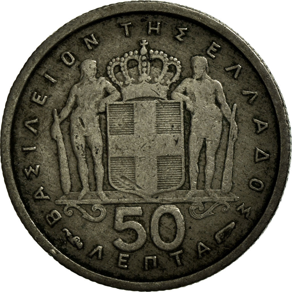 Coin, Greece, Paul I, 50 Lepta, 1957, VF(20-25), Copper-nickel, KM:80