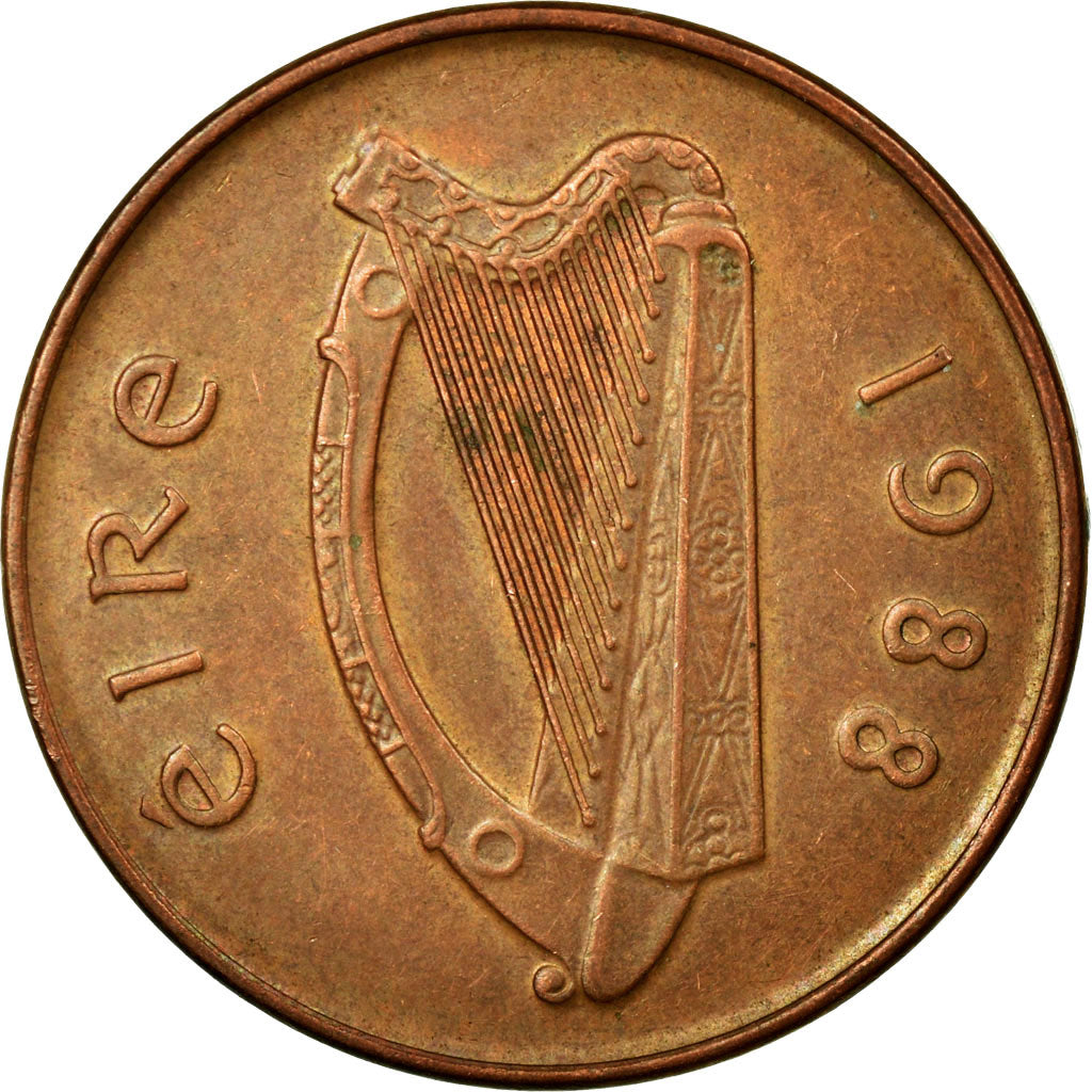 Moeda, REPÚBLICA DA IRLANDA, 2 Pence, 1988, EF(40-45), Bronze, KM:21