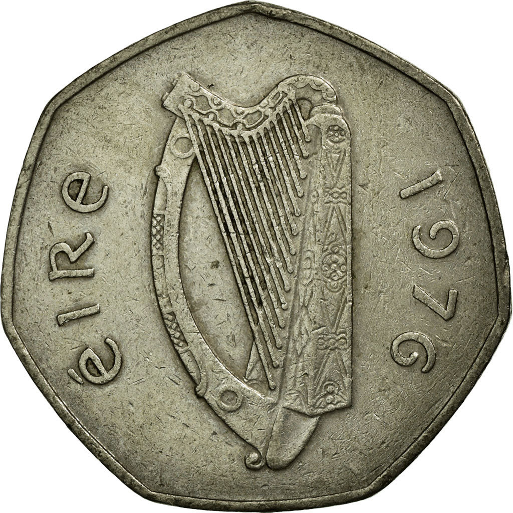 Coin, IRELAND REPUBLIC, 50 Pence, 1976, EF(40-45), Copper-nickel, KM:24