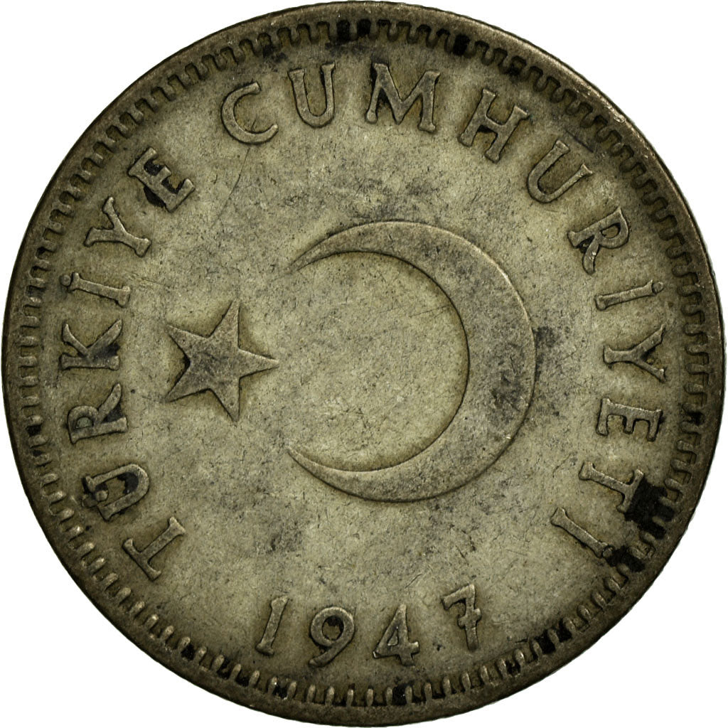 Coin, Turkey, Lira, 1947, VF(20-25), Silver, KM:883
