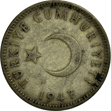 Coin, Turkey, Lira, 1947, VF(20-25), Silver, KM:883