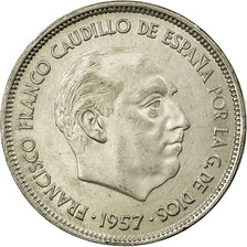 Coin, Spain, Caudillo and regent, 25 Pesetas, 1958, AU(55-58), Copper-nickel