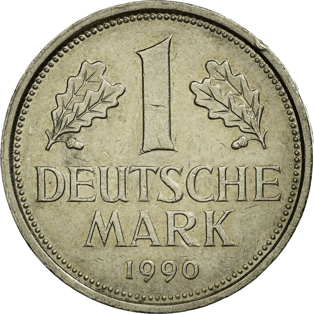 Moneta, GERMANIA - REPUBBLICA FEDERALE, Mark, 1990, Stuttgart, BB, Rame-nichel